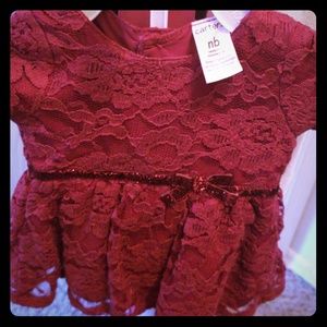 Carters newborn maroon dress